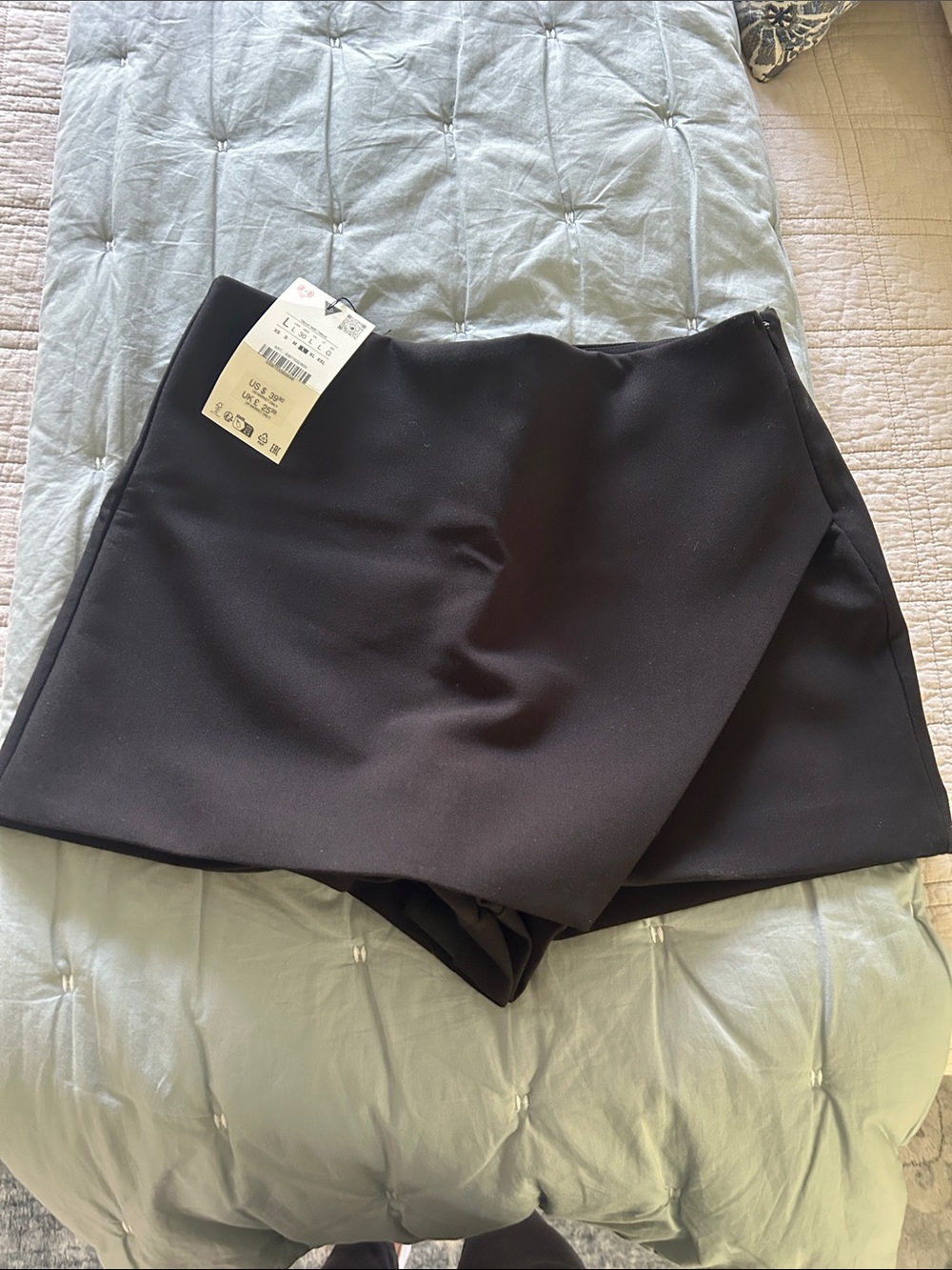 Zara Black Women’s Skort Shorts - Wrap Front Mini